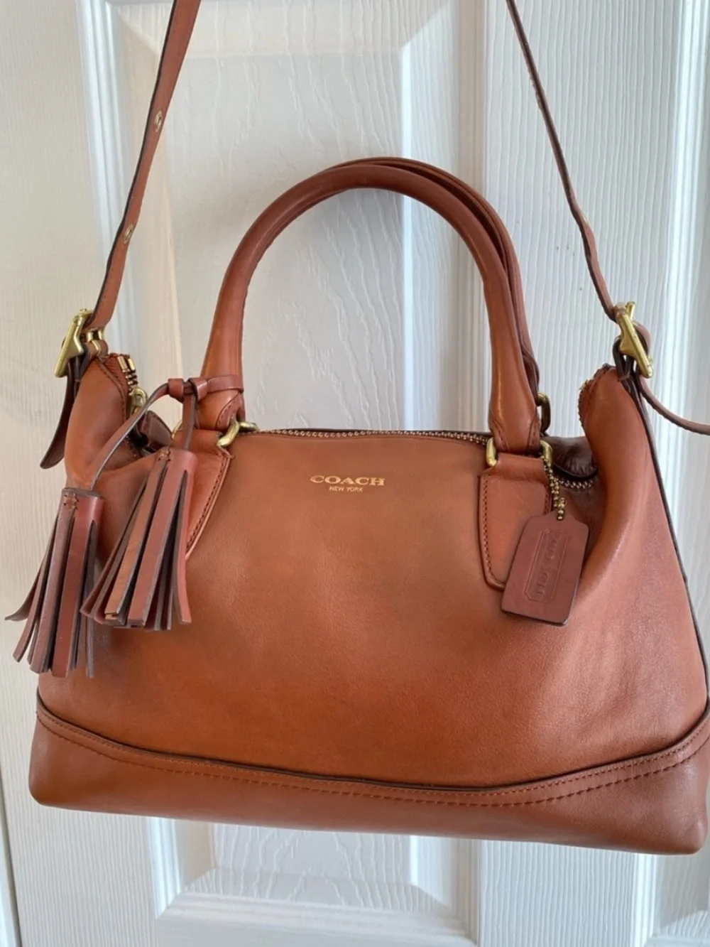 COACH Molly East West Satchel Leather Medium Bag